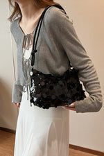 Sequin Knotted Straps Shoulder Bag