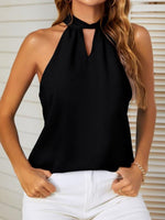 Mandy Cutout Grecian Neck Tank