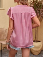 Mandy Notched Short Sleeve Blouse