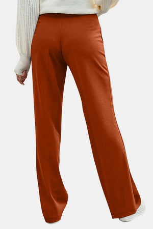 Decorative Button High Rise Pants