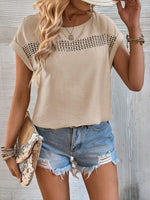 Cutout Round Neck Short Sleeve Top