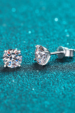 1 Carat Moissanite 925 Sterling Silver Stud Earrings