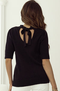 Tie Back Half Sleeve Sweater