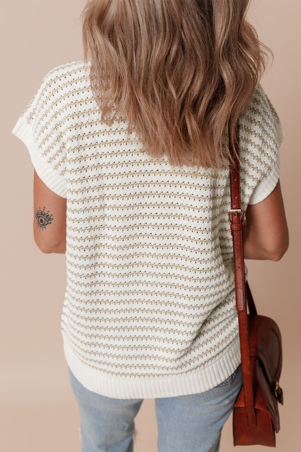 Round Neck Striped Sweater Vest