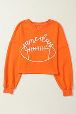 GAME DAY Football Notched Long Sleeve Sweatshirt