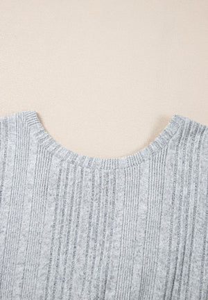 Crossover Backless Long Sleeve Knit Top