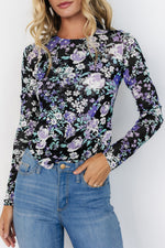 Floral Round Neck Long Sleeve T-Shirt