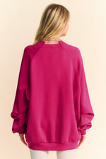 Davi & Dani Round Neck Raglan Sleeve Sweatshirt