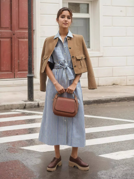 Striped Button Front Shirt Dress – Sois Inspire
