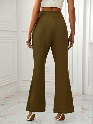 Slit Flare Pants with Pockets