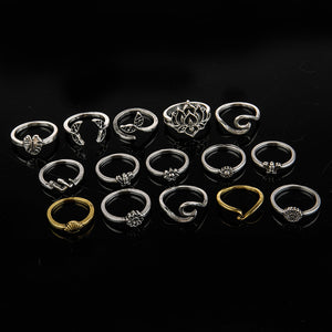 Alloy Multi Shapes 15-Piece Ring Set