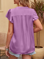 Mandy Notched Short Sleeve Blouse