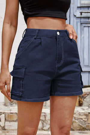 Pocketed High Waist Shorts