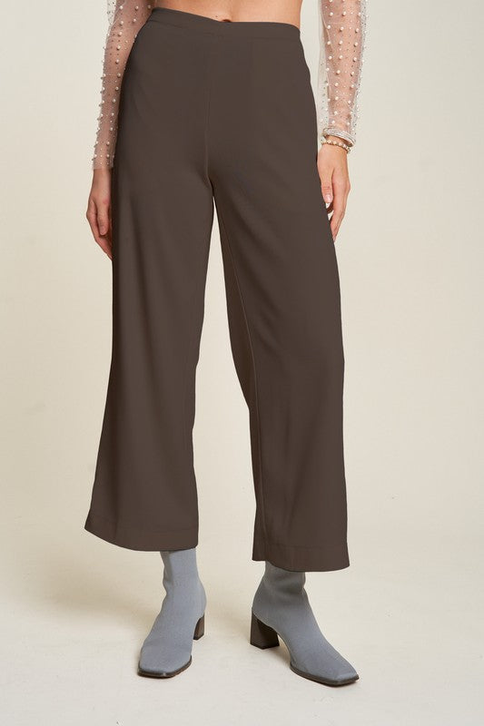 Davi & Dani Wide Leg Mid-Rise Pants