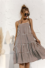 Striped Tiered Sleeveless Dress