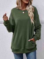 Dropped Shoulder Sweatshirt with Pockets
