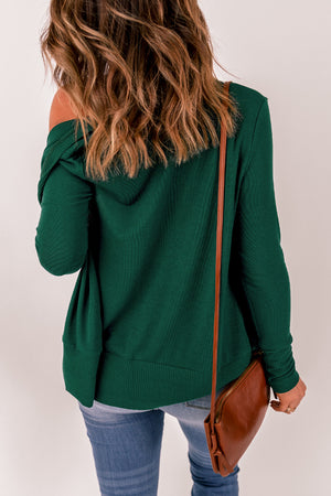 V-Neck Long Sleeve Button-Down Cardigan