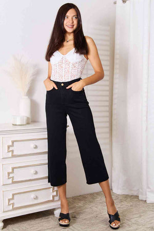 Judy Blue Full Size High Waist Wide Leg Cropped Jeans