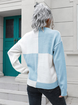 Contrast Drop Shoulder Sweater