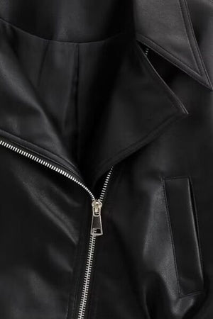 Zip Up Collared Neck Cropped Jacket