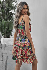 Leopard Rhombus Print Cami Dress