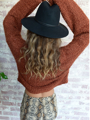 Cropped Button-Up Fuzzy Cardigan