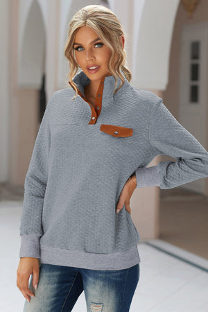 Collared Neck Long Sleeve Top