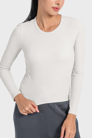 Round Neck Long Sleeve Sports Top