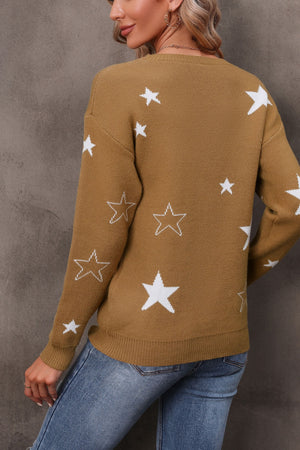 Star Round Neck Sweater