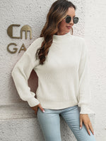 Dropped Shoulder Rib-Knit Sweater
