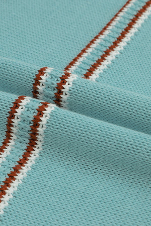Color Block V-Neck Knit Top
