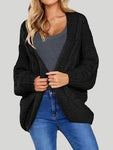 Open Front Cable-Knit Cardigan