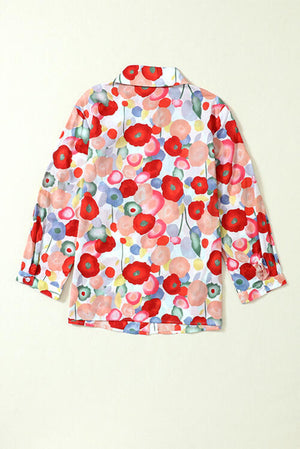 Floral Collared Neck Button Down Shirt
