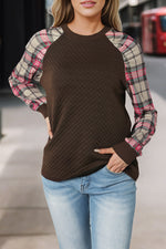 Round Neck Printed Raglan Sleeve Sweatshirt
