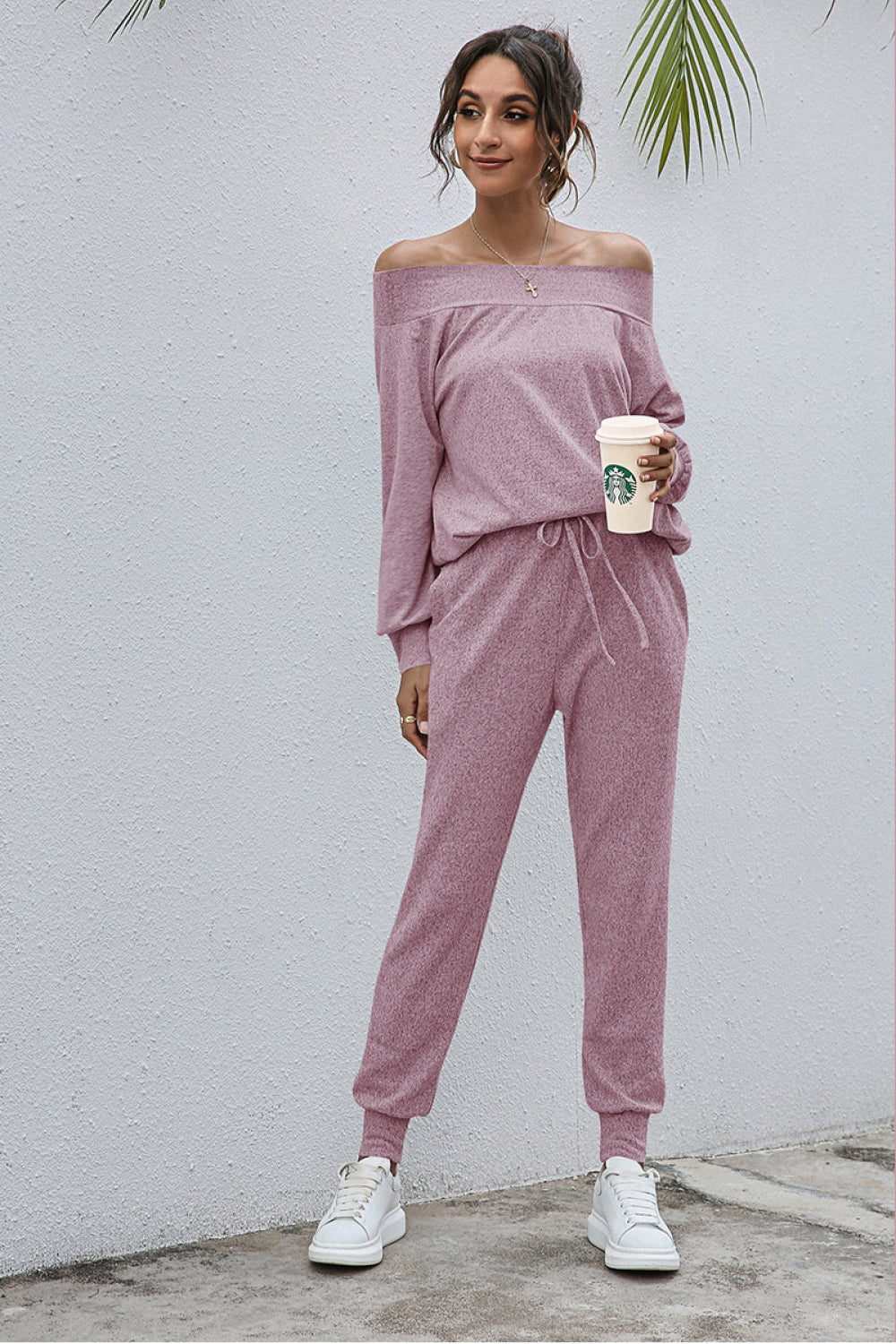One Shoulder Top and Joggers Set