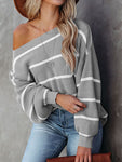 Striped Dropped Shoulder Pullover Sweater