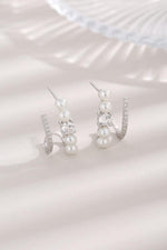 Synthetic Pearl 925 Sterling Silver Earrings