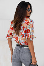 Floral Collared Neck Button Down Shirt