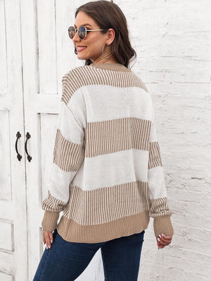 Full Size Round Neck Drop Shoulder Sweater