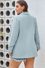 10.3 Plus Size Shawl Collar Long Sleeve Blazer