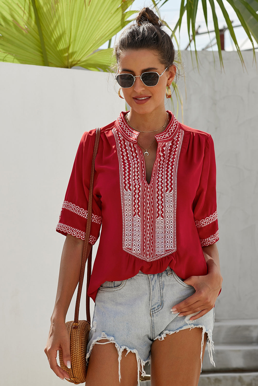 Embroidered Detail Blouse