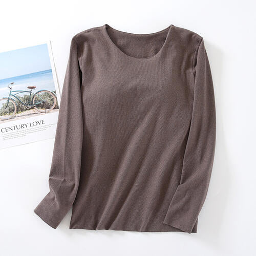 Round Neck Long Sleeve Lounge Top