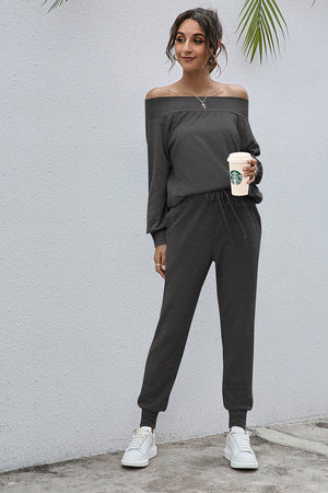 One Shoulder Top and Joggers Set
