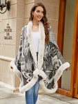 Printed Open Front Poncho