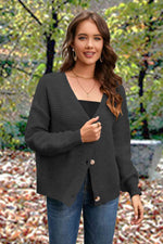 Button Front Long  Sleeve Cardigan