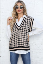 Ribbed V-Neck Sleeveless Sweater