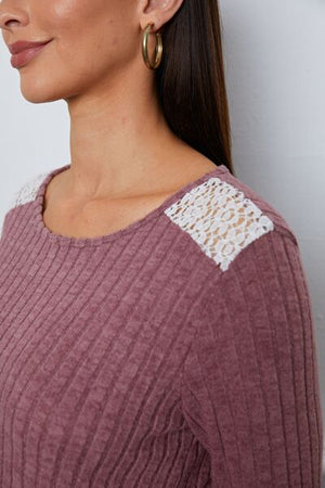 Lace Detail Long Sleeve T-Shirt