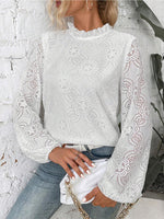 Floral Lace Balloon Sleeve Blouse