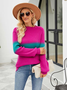Contrast Round Neck Sweater