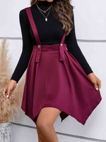 Zip Back Buttoned Overall Skirt